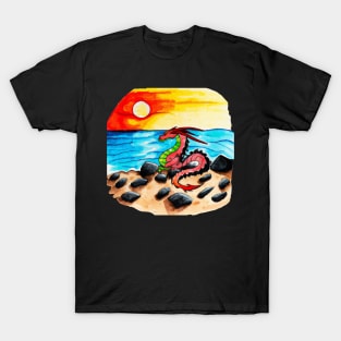 Dragon Sunset and the Beach T-Shirt